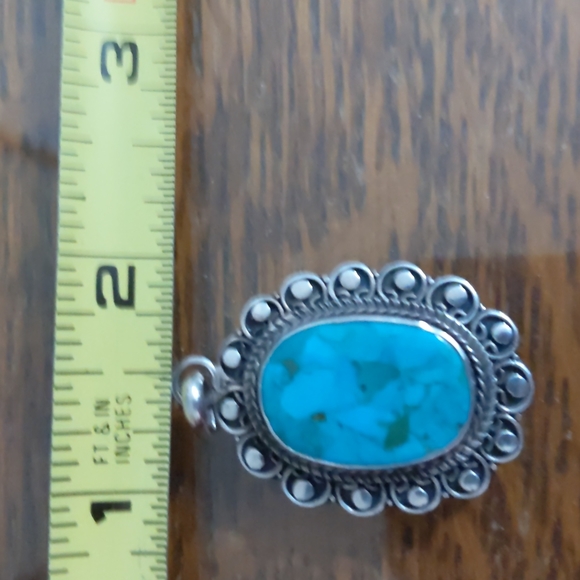 Sterling Silver and Turquoise pendant. Stunning! - Picture 6 of 6